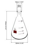 QWORK 1000 mL Borosilicate Glass Flask Set