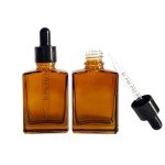 12 Pack 1 oz Amber Glass Dropper Bottles