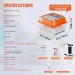 VEVOR 12-Egg Automatic Incubator with Turner Display