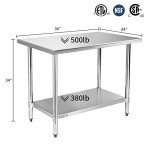 Stainless Steel Prep Table with Adjustable Undershelf