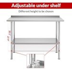 Atelicf 24" x 48" Stainless Steel Prep Table