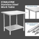 Stainless Steel Prep Table with Adjustable Undershelf