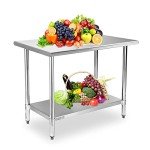 Stainless Steel Prep Table with Adjustable Undershelf