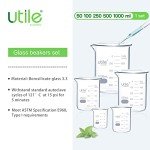 Utile Borosilicate Glass Beaker Set, 5 Sizes
