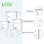 Utile Borosilicate Glass Beaker Set, 5 Sizes
