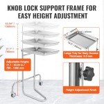 Adjustable Stainless Steel Mayo Stand with Tray