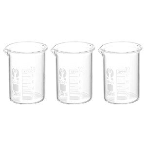 3Pcs 10ml Borosilicate Glass Beakers with Spout