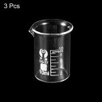 3Pcs 10ml Borosilicate Glass Beakers with Spout