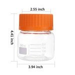 250 mL Wide Mouth Lab Glass Bottles - 6 Pack