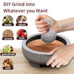 Large Unpolished Granite Mortar and Pestle Set