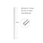 Borosilicate Glass Tubes - 12 Pack, 12 Inches