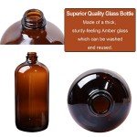 32 oz Amber Boston Round Glass Bottles - 4 Pack