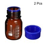 PATIKIL 100mL Amber Glass Media Bottles, 2 Pack