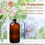 32 oz Amber Boston Round Glass Bottles - 4 Pack