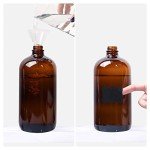 32 oz Amber Boston Round Glass Bottles - 4 Pack