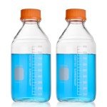 Kestun 1000ml Round Glass Media Bottles - 2 Pack