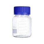 6 Pack 500 mL Graduated Round Lab Glass Bottles