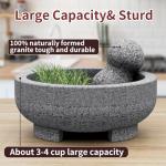 Large Unpolished Granite Mortar and Pestle Set