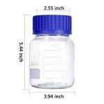 6 Pack 500 mL Graduated Round Lab Glass Bottles
