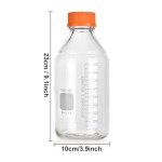 Kestun 1000ml Round Glass Media Bottles - 2 Pack