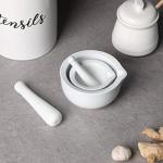Porcelain Mortar and Pestle Set - 4.6 Inch