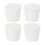 4Pcs White Tapered Rubber Lab Stoppers, 6#