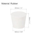 4Pcs White Tapered Rubber Lab Stoppers, 6#