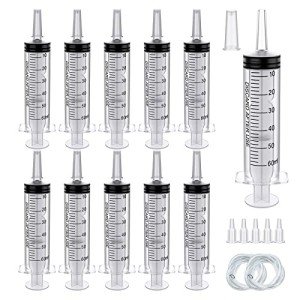 10 Pack 60ml Sterile Plastic Syringes with Tips