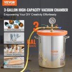 VEVOR 3 Gallon Vacuum Chamber with Glass Lid