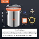 VEVOR 3 Gallon Vacuum Chamber with Glass Lid
