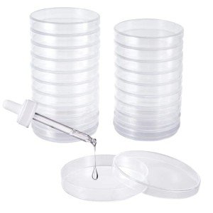 100 Pack Sterile Plastic Lab Petri Dishes with Lids