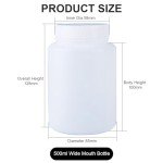 500ml White Translucent Lab Reagent Bottle Set (5)