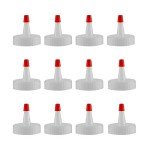 Red Tip Yorker Caps for Squeeze Bottles (Pack of 12)