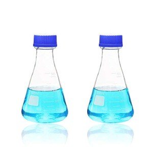 ULAB Erlenmeyer Flask Set, 500ml with Blue Caps