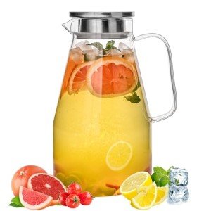 1 Gallon Glass Pitcher with Lid for Beverages
