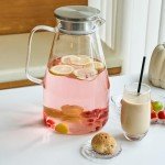 1 Gallon Glass Pitcher with Lid for Beverages