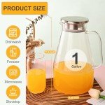 1 Gallon Glass Pitcher with Lid for Beverages