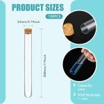 100PCS Glass Test Tubes with Cork Stoppers