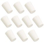 10 Pack Tapered White Rubber Stoppers with Hole
