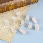 10 Pack Tapered White Rubber Stoppers with Hole
