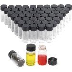 49 Pack of 5ml Clear Glass Vials with Caps