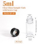 49 Pack of 5ml Clear Glass Vials with Caps