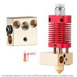 High-Temp Brass Heater Block for MK8 Extruder
