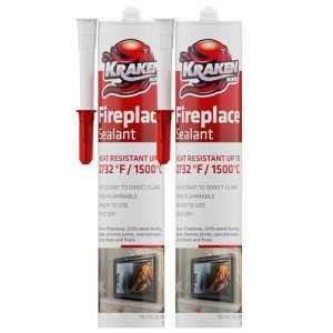 High-Temp Black Fireplace Sealant - 2 Pack