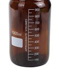 Amber Glass 1000 mL Graduated Lab Storage Bottles