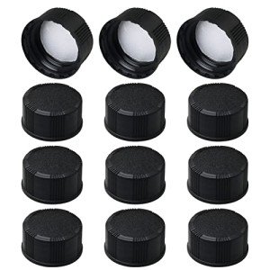 12pcs Black Poly Seal Screw Caps for Bottles