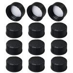 12pcs Black Poly Seal Screw Caps for Bottles