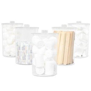 Clear Plastic Storage Jar with Lid - 4.25x6.5 Inch