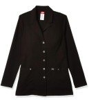 Women's Black Snap Front Lab Coat - 28