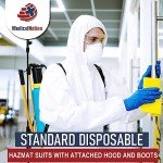 Hazmat Suits 5 Pack | Disposable Protective Coveralls